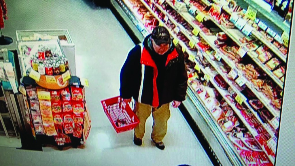 The surveillance photo released by Old Town Police showing David Bileau on Jan. 28. 